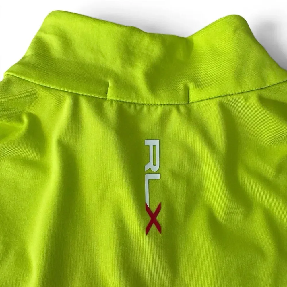 RLX Ralph Lauren Colonial Golf 1/4 Zip Pullover Men XL Neon Green Performance